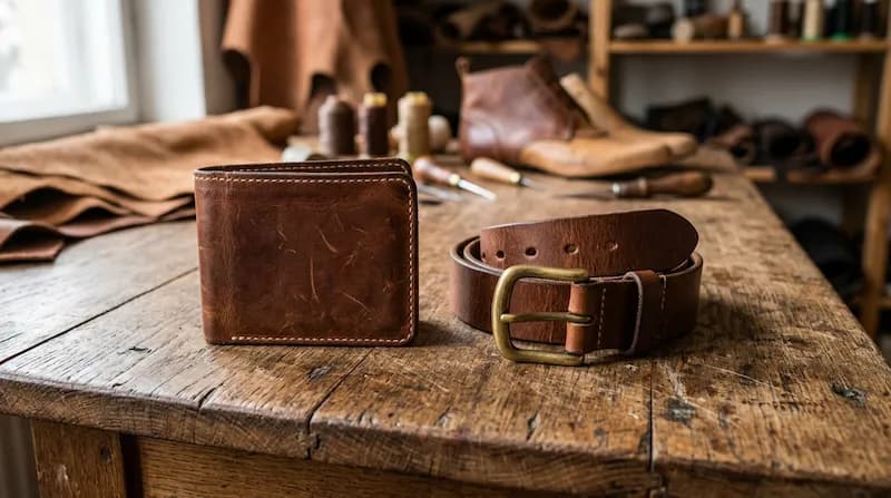 Étagère de chaussures en cuir en boutique